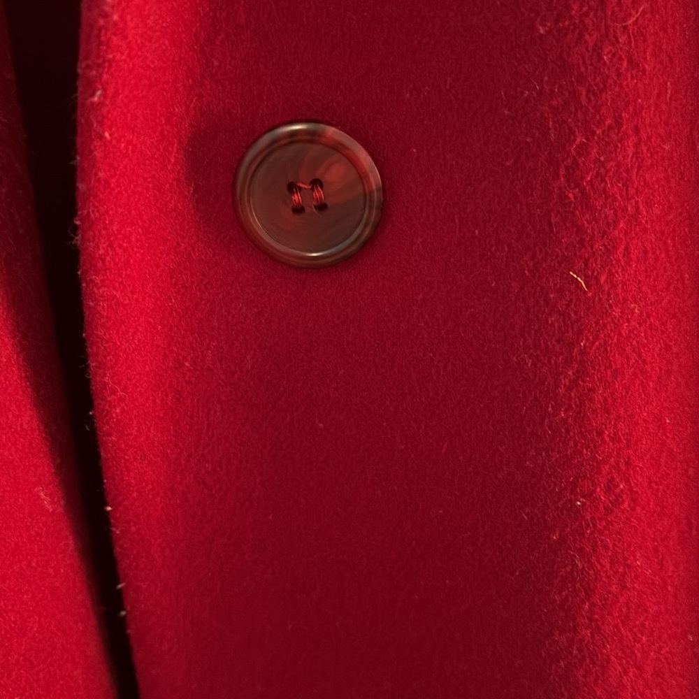 Women’s Dark Red Dress Coat - Picture 3 of 8